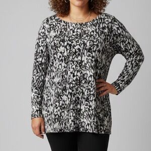 😍 SHOW SPECIAL - WILLI SMITH Black and White Stretch Knit size 1X